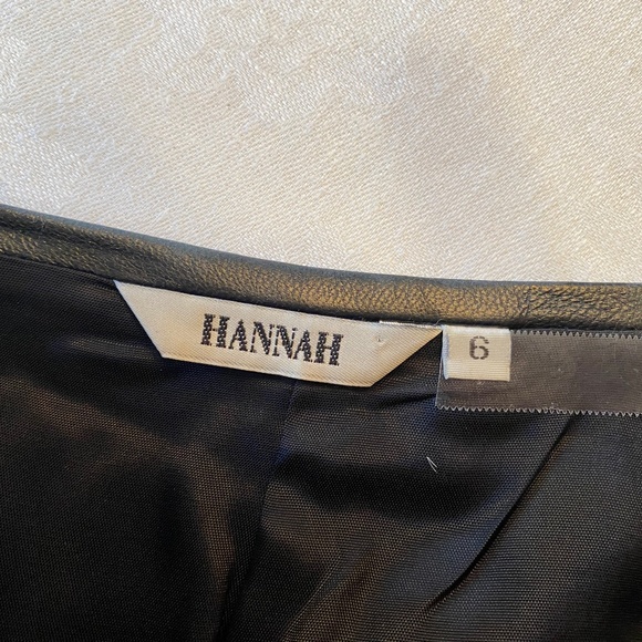 Hannah Black Leather Vintage LA Roxx Mini A-Line High Waist Skirt Size 6 XS - Picture 4 of 5